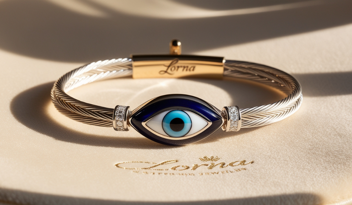 Evil Eye Bracelet Signed Lorna