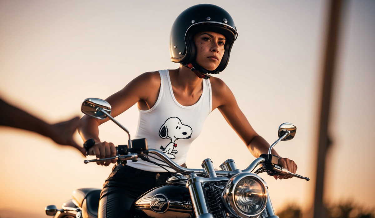 Livin the Dream Snoopy White Tank Top Motorcycle Style