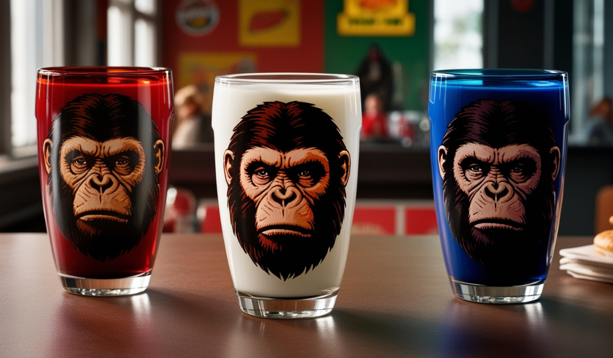 Planet of The Apes Drinking Glasses 1970s