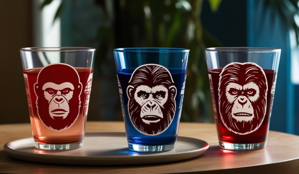 Planet of The Apes Drinking Glasses 1970s