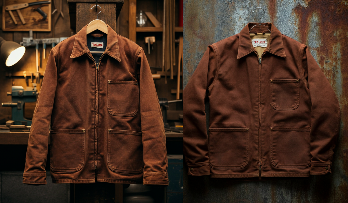 Vintage Double Pocket Mechanic Work Jacket Brown - 1970s