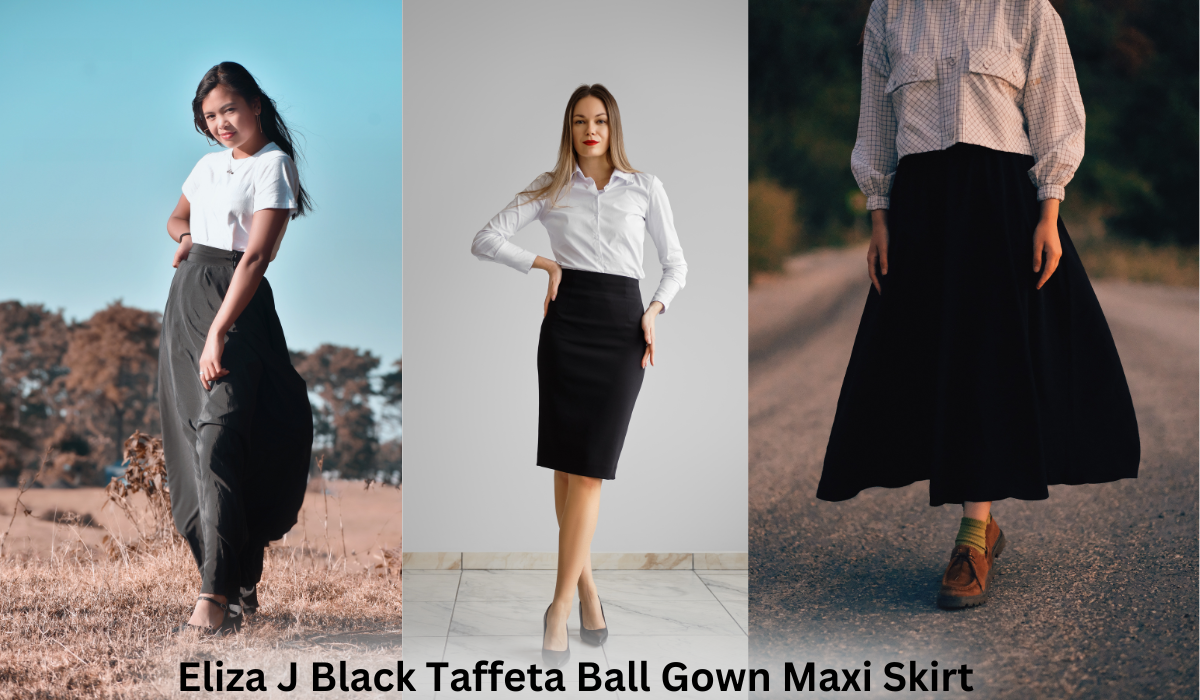 Eliza J Black Taffeta Ball Gown Maxi Skirt