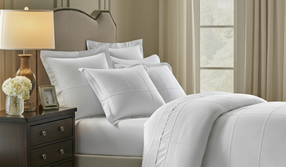 Home Fashion Pickstitch White Sham